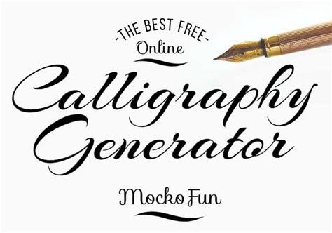 Free calligraphy font generator.  Create beautiful calligraphy letters...