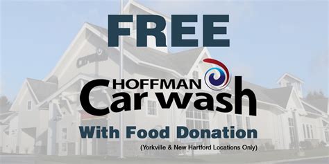 Free car wash with food donation at Hoffman Car Washes