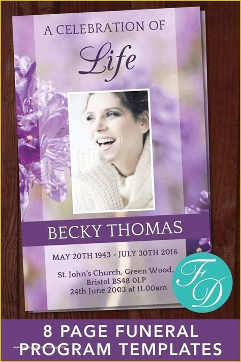 Free celebration of life program template word.  Easy to customize for memorials, fun...