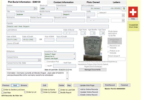 Free cemetery records online. .  ...
