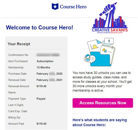 Course Hero doesn't provide its services for free. On