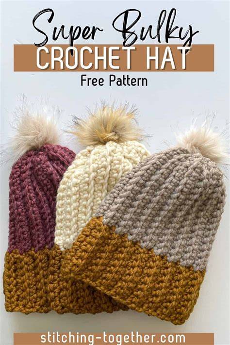 Free crochet pattern toddler hat super bulky yarn.  Crochet the Basic Bulky...