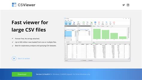 Free csv file viewer.  Fast, modern CSV editor with sort, filter, search, and da...