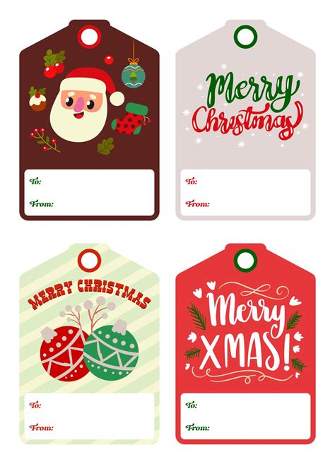 Free customizable printable holiday gift tag templates