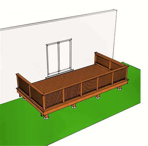 Free deck plans. Deck with Stairs Plan - Home Stratosphere 