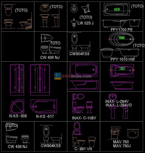 Free download! AutoCAD Sanitary - Showers - BIMobject®