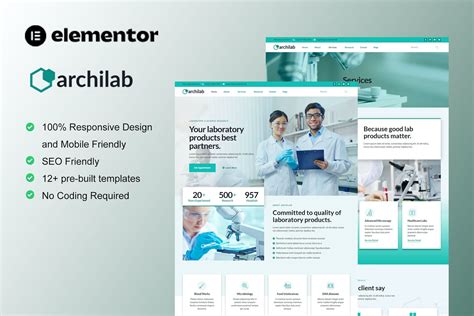 Free download ArchiLab - Research & Laboratory Elementor Template Kit …