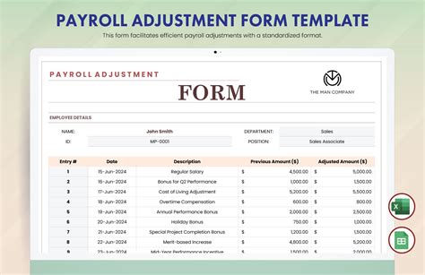 Free download program Payroll Adjustment Form Template softwaregorilla