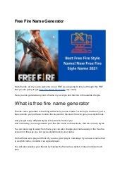 Free fire style name Generator