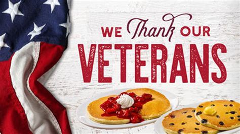 Free food for veterans near me. Nov 8, 2023 · Chicken Tenders Platter. Double Crunch Shrimp. Fiesta Lime Chicken. Oriental Chicken Salad. Three-Cheese Chicken Penne. Plus, the restaurant chain will be giving veterans a $5 Bounce Back Card, which can be used for a future restaurant visit within a three-week time period. 