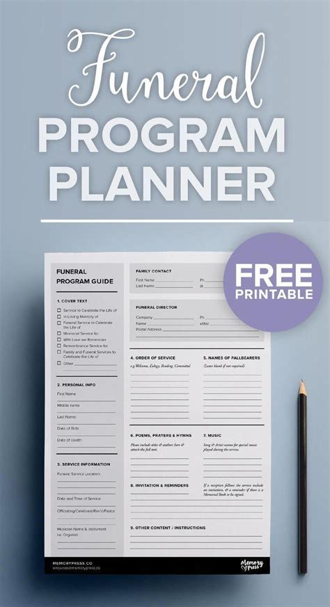 Free funeral planner.  Customize any of these free printable funeral program templates to help ...