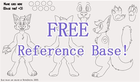 Free furry reference sheet base.  Open the file in an art program (Paint tool sa...
