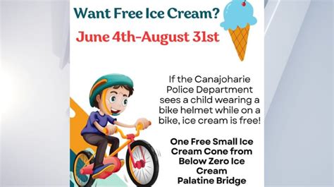 Free ice cream promotion from Canajoharie Police Department