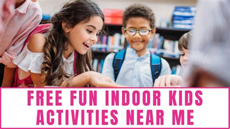 Free indoor activities near me. We’ve organized our list of indoor activities into categories, so you can choose the best indoor activities to suit you and your … 