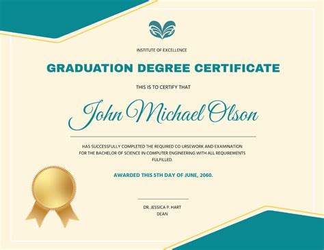 Free instant online degree certificate.  Perfect for awards, training, ...