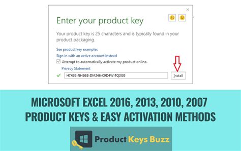 Free key MS Excel 2009 open
