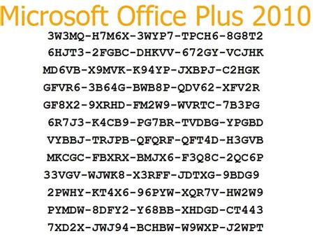 Free key MS Office 2009 new