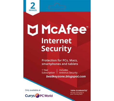 Free key McAfee Internet Security new