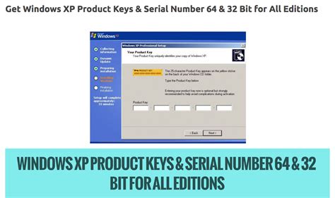 Free keys MS win XP 2026