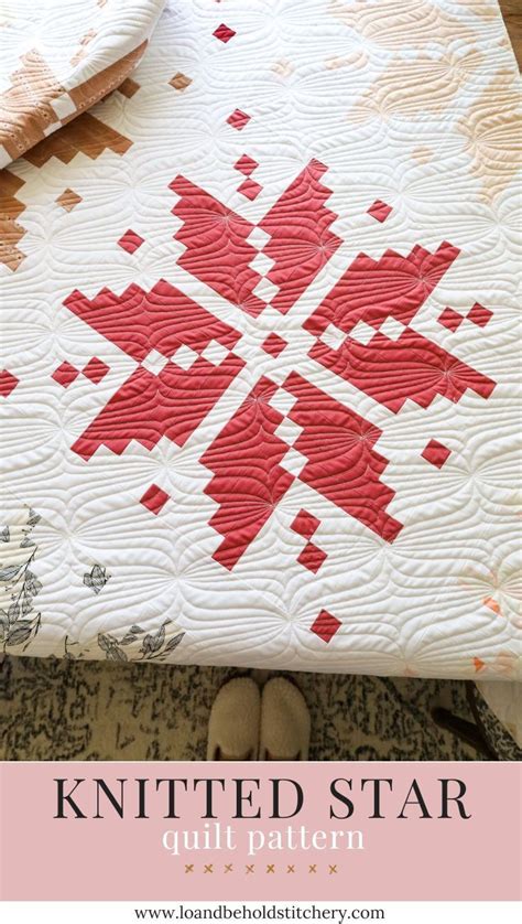 Free knitted star quilt pattern.  Multiple sizes.  Perfect for adding a festive ...