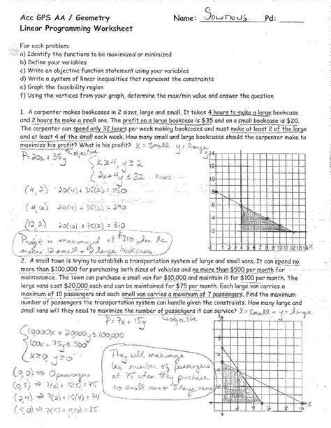 Free linear programming algebra 2 worksheet, Download Free linear