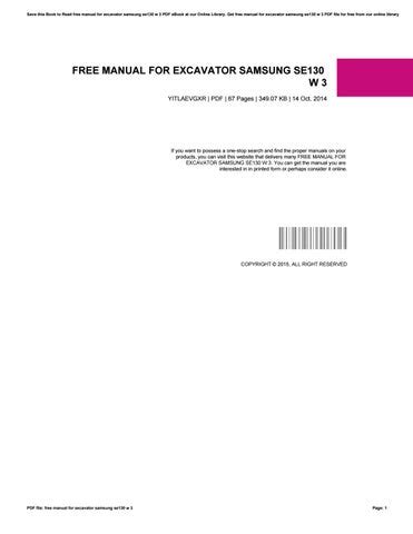 Free manual for excavator samsung se130 w 3. - Sym bolwell mio 50 mio 100 scooter bike repair manual.
