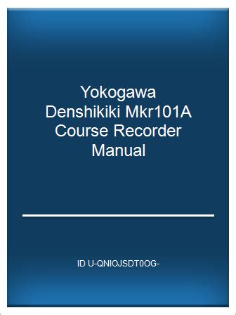 Free manual yokogawa course recorded mkr101a. - An occurrence at owl creek bridge study guide.