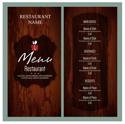 Free menu template. 1. Connection Cafe. Connection Cafe is an easy-to-customize menu with a creative layout. It will be suitable for small cafes and coffee shops with a few beverages and dishes. Download / More info. 2. Fresh & Delicious. Here is one more tri-fold menu for the restaurant of fresh, healthy food. 