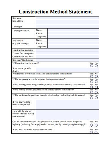 Free method statements for construction. docx), PDF File (.  METHOD STATEMENT FOR CONSTR...