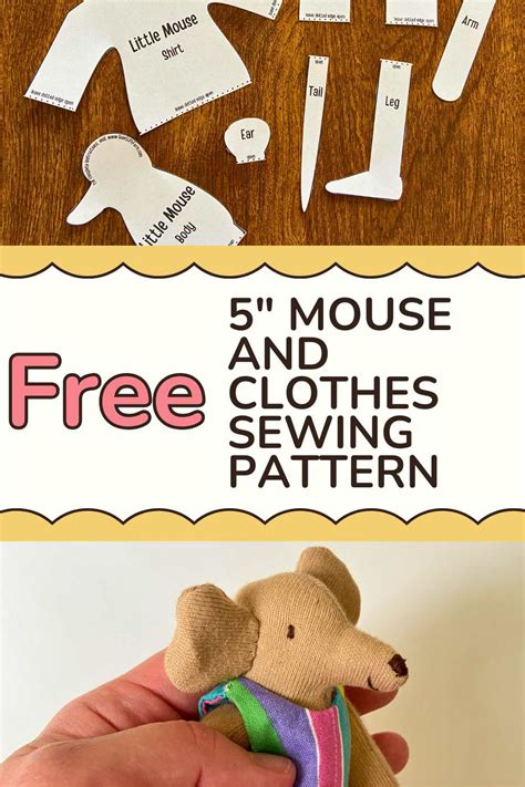 Free mouse pattern to sew.  This mouse measures just over 5&Prime; tall.  Al materials and tool...