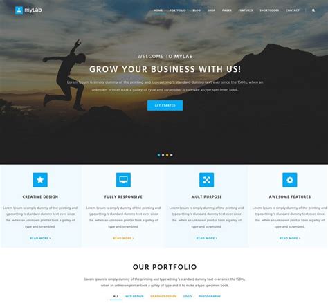 Free myLab Responsive Business Website Template PSD TitanUI