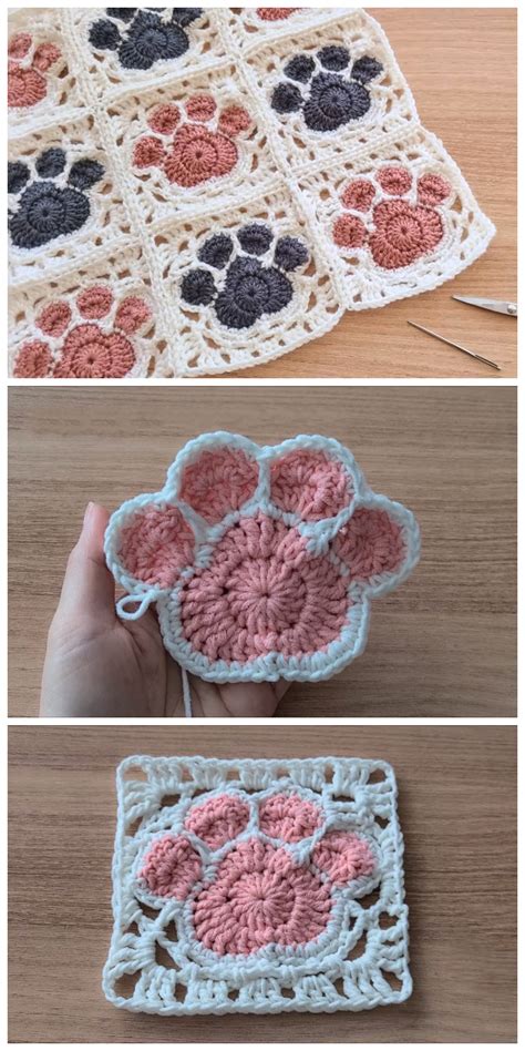 Free paw print crochet pattern. Here is an adorable coaster for all the pet lovers. The cute paw print is worked into the coaster with Tapestry crochet. As for the paw print, it could belong to any type of pet, making it great for everyone to enjoy. You will need a worsted-weight cotton yarn in three colors and an H crochet hook. View Pattern. 