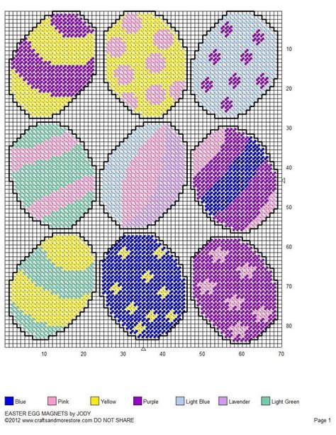 Free plastic canvas easter patterns. Brightly colored and geometric, these patterns are trendy and cheerful, so stitch the entire set using Blueprint’s free pattern and four small squares of plastic … 