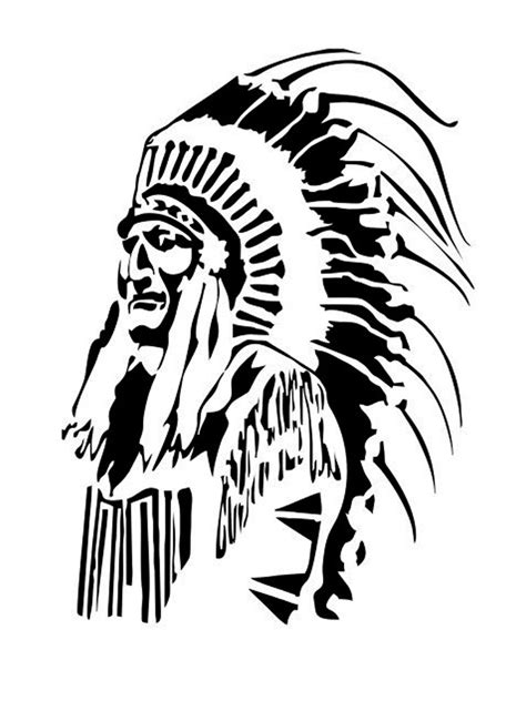 Free printable Native American Indian stencils and templates