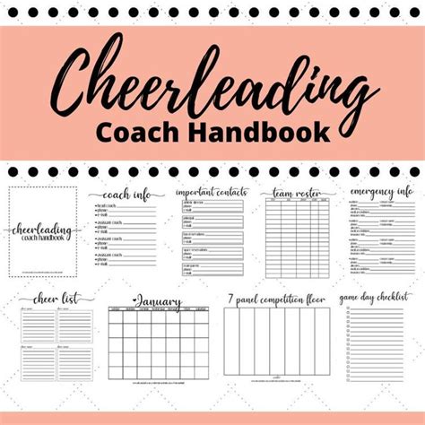 Cheer Coach Planner, Cheerleading Contract Forms, Coaching Planner T