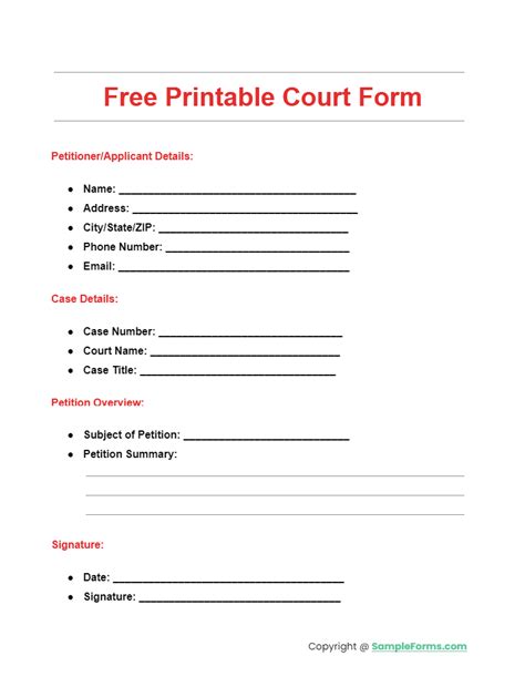 Free printable court forms. P.  This is a guide that organizes self-help forms, letter...