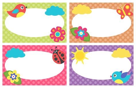  These bright EDITABLE name tags will bring spring time feelings into your classroom. Rainy day kids, butterflies, frogs, and flowers are just a few of the things ready to bring the spring inside. 36 designs, make it easy for even young children to recognize their space and older children will appreciate the individuality. . 