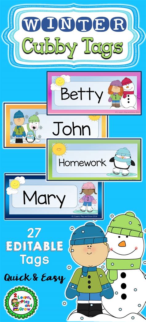 Free printable winter cubby tags. Editable Safari Animal Cubby Name Tags Label Themed Classroom Customizable Printable Cubby Tags Montessori Kindergarten Preschool Elementary. (448) $3.17. Digital Download. Check out our name tags for cubbies selection for the very best in unique or custom, handmade pieces from our storage & organization shops. 