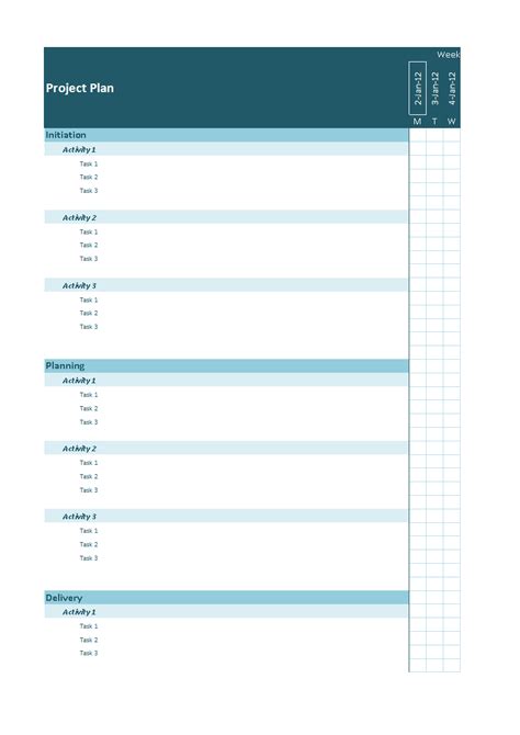 Free project worksheet template