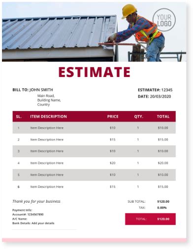 Free roofing estimate. Roofing is clearly not a trivial matter to brush off and neither are its expenses. Now that you’ve finished reading this article, it doesn’t matter if you want to calculate for a roof overlay cost estimate, a roof replacement cost estimate, or even a roof remodeling estimate.Download templates like the roof repair estimate sample, or use your new … 