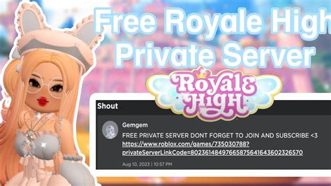 Free royale high private server. I'll be taking this post down in one week (The 17th) because the server will expire, use the link while you can! 