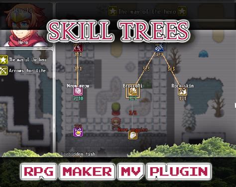 Free rpg plugin.  Each skill has a skill tree, with an additional global ...