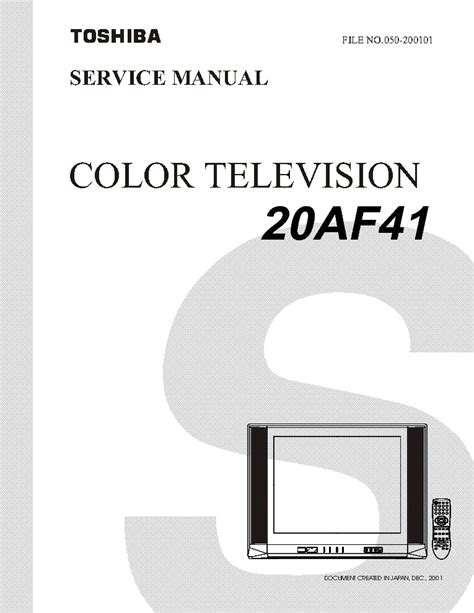 Free service manual toshiba model 20af41. - Cadre de classement des publications gouvernementales du québec..