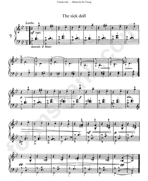 Free sheet music : Tchaikovsky, Piotr Ilitch - The sick Doll - The sick …