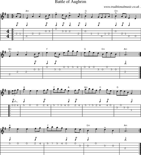 Free sheet music : Traditional - celtic - The lass of Aughrim (Guitar ...