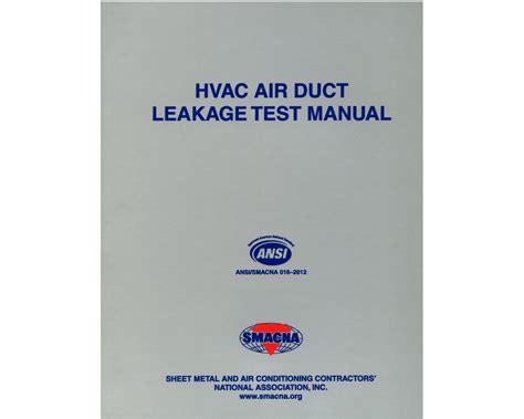 Free smacna hvac air duct leakage test manual. - Manuale controller robot kawasaki serie c.