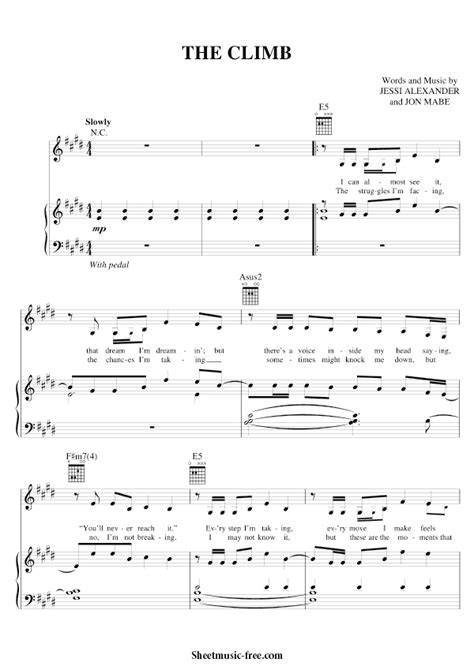 Free the climb by Miley Cyrus sheet music Download PDF or print …