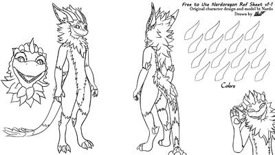 Free to use Nardoragon Ref Sheet v1.1 with Base Fluff Lines by John_A
