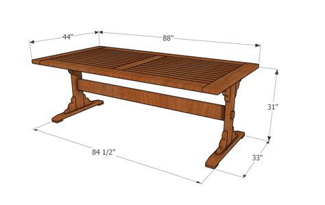 Free trestle table plans.  Step by Step &ndash; DIY Farmhouse Table Plans To...