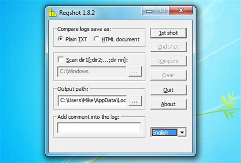 Completely access of Modular Regshot 1. 9